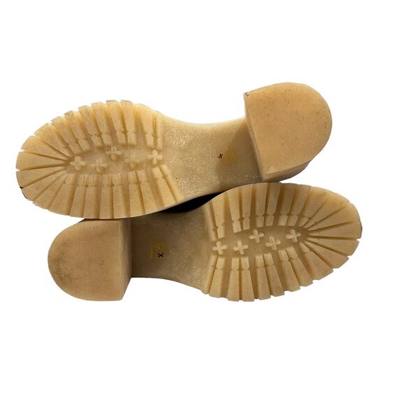 Free People James Chelsea Black Leather Ankle Boots Block Heel Platform Size 10 - Picture 11 of 13